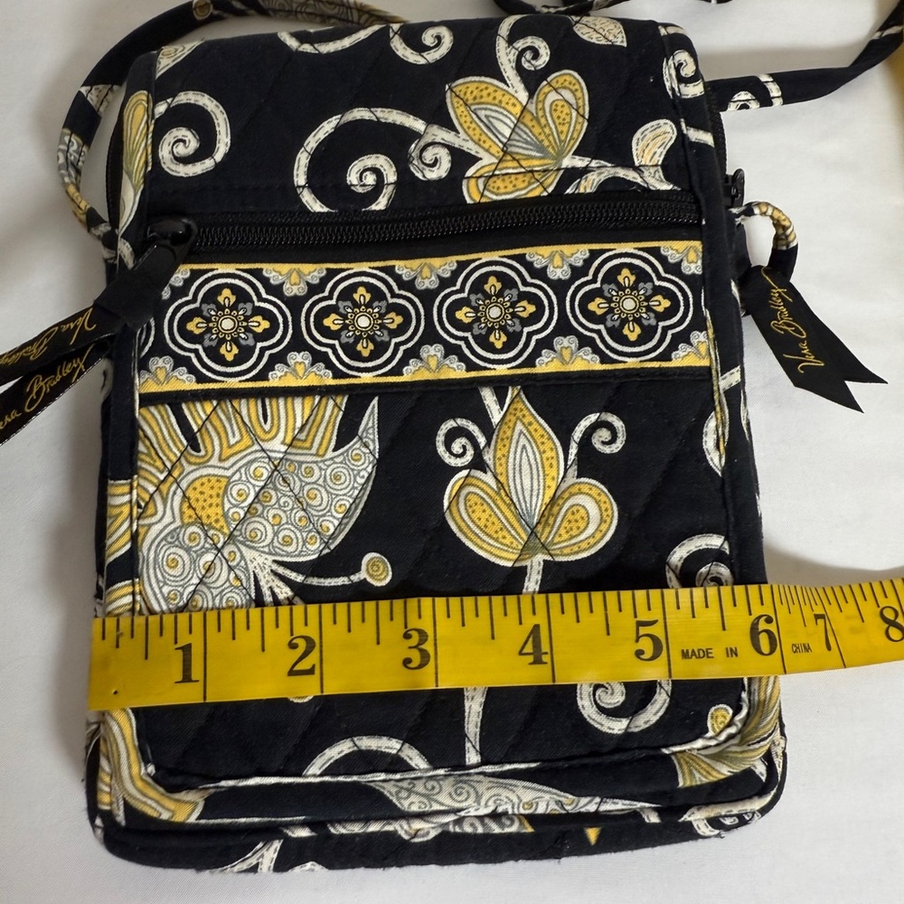 Vera Bradley Black and Yellow Floral Crossbody Bag - Picture 12 of 13